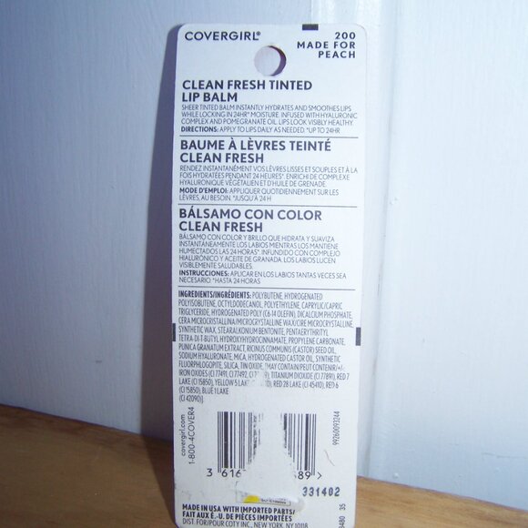 Covergirl NWT Clean Fresh Tinted Lip Balm (200 Made for Peach) - Picture 2 of 2